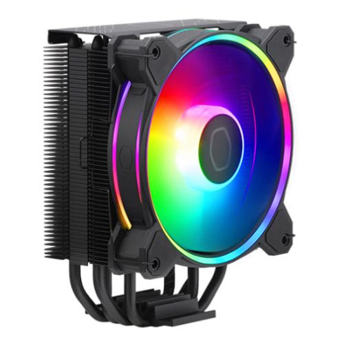 Cooler Master Hyper 212 Halo ARGB Heatsink & Fan, Intel/AMD, 4 Heat Pipes, Rifle Bearing Fan, Compact 154mm Height, Black Cooler Master Hyper 212 Halo ARGB Heatsink & Fan, Intel/AMD, 4 Heat Pipes, Rifle Bearing Fan, Compact 154mm Height, Black
